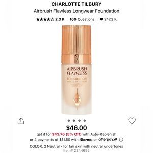 Brand new, never used/opened Charlotte Tilbury Airbrush Flawless Foundation